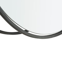 Specchio da Parete Sunne con Ripiani in Acciaio Nero 50 x 50 x 13 cm Rotondo [en.casa]