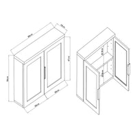 Armadietto Pensile da Bagno Namsskogan con Ante Specchiate - Effetto Noce [en.casa]