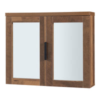 Armadietto Pensile da Bagno Namsskogan con Ante Specchiate - Effetto Noce [en.casa]