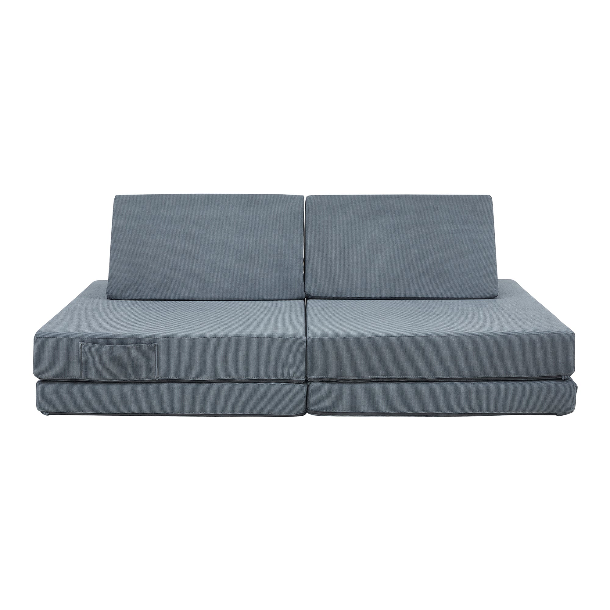 Divano Componibile per Bambini Norhulta Set Modulare Imbottito 120x66x46 cm Velluto a Coste Grigio [en.casa]