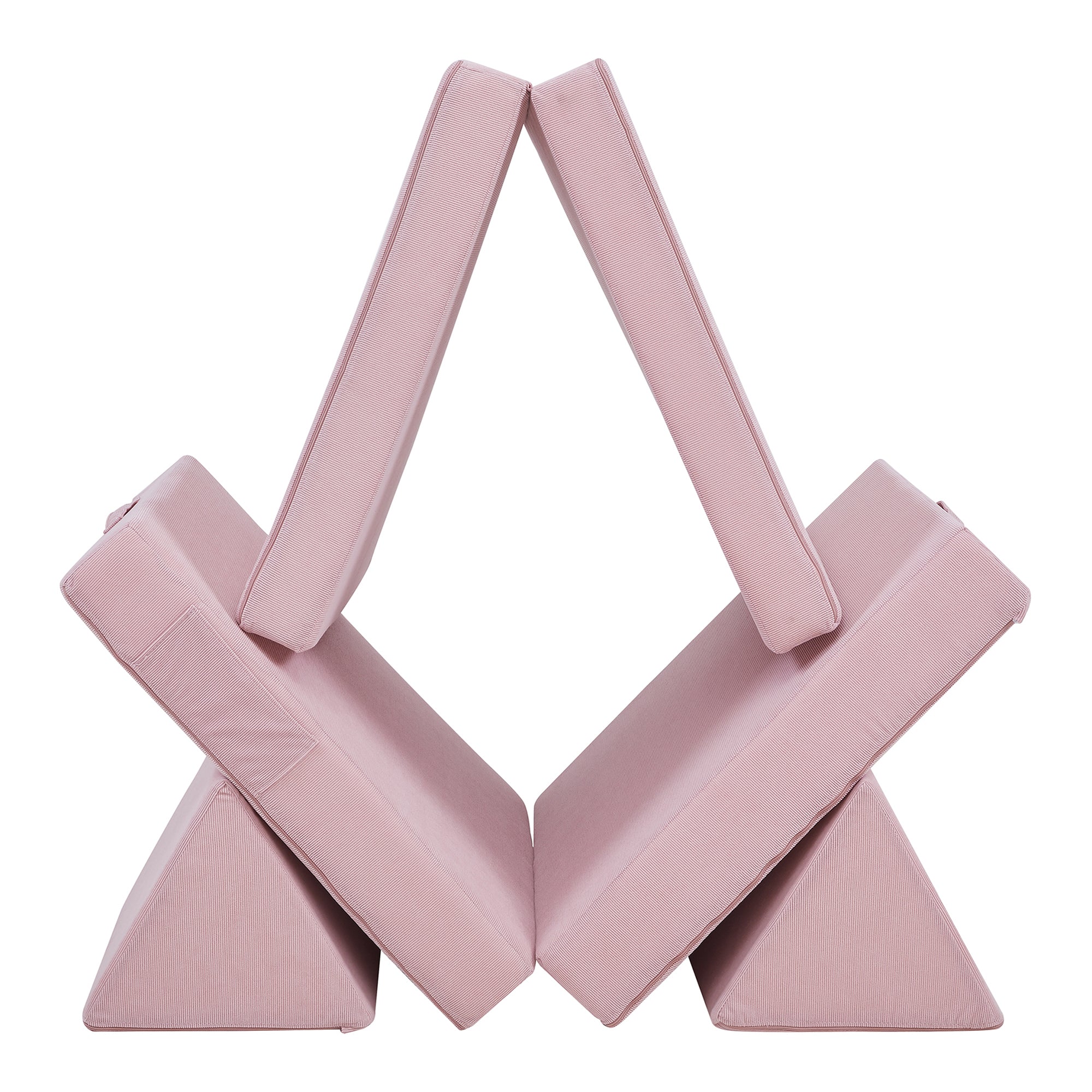 Divano Componibile per Bambini Norhulta Set Modulare Imbottito 120x66x46 cm Velluto a Coste Rosa [en.casa]