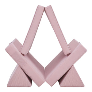 Divano Componibile per Bambini Norhulta Set Modulare Imbottito 120x66x46 cm Velluto a Coste Rosa [en.casa]