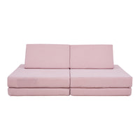 Divano Componibile per Bambini Norhulta Set Modulare Imbottito 120x66x46 cm Velluto a Coste Rosa [en.casa]