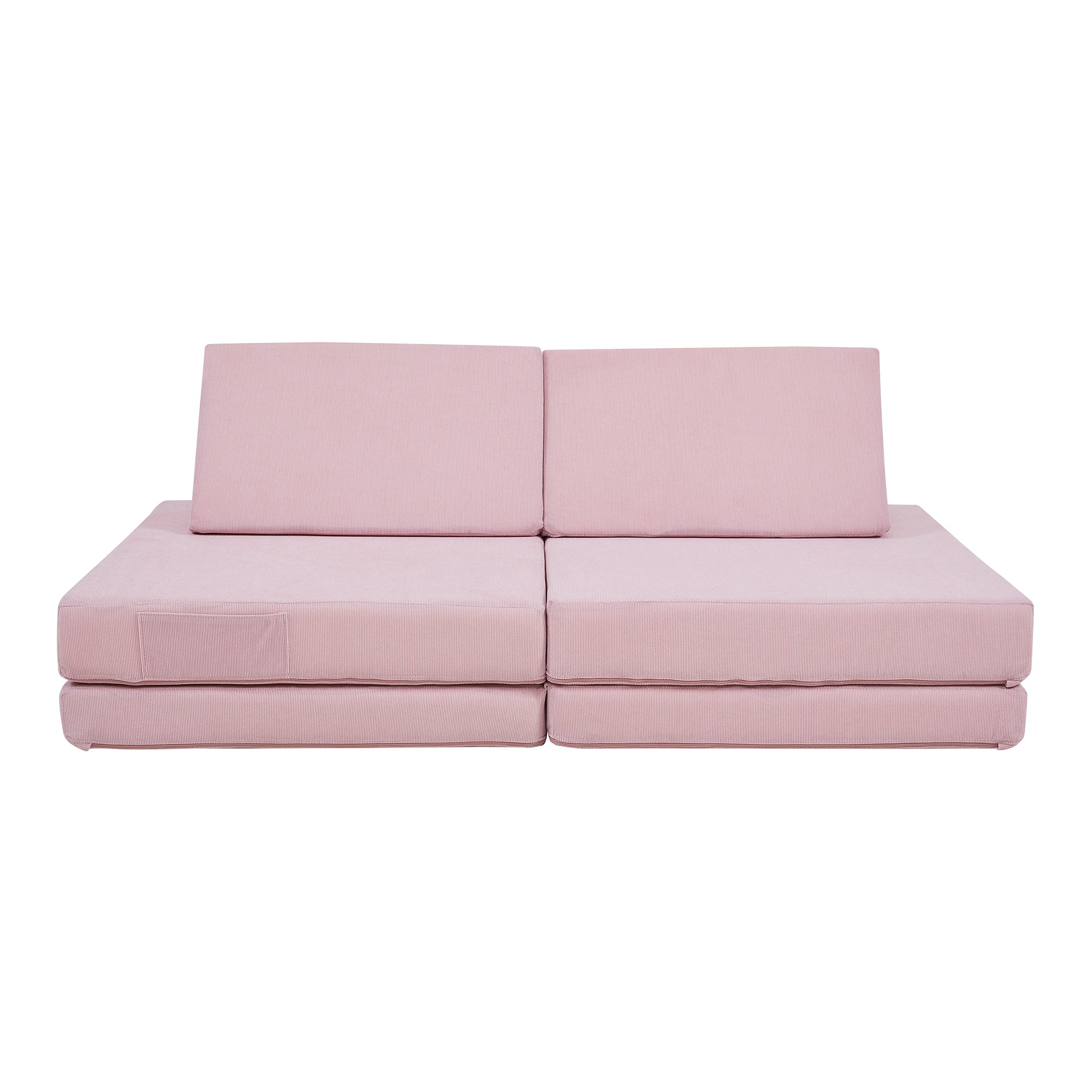 Divano Componibile per Bambini Norhulta Set Modulare Imbottito 120x66x46 cm Velluto a Coste Rosa [en.casa]