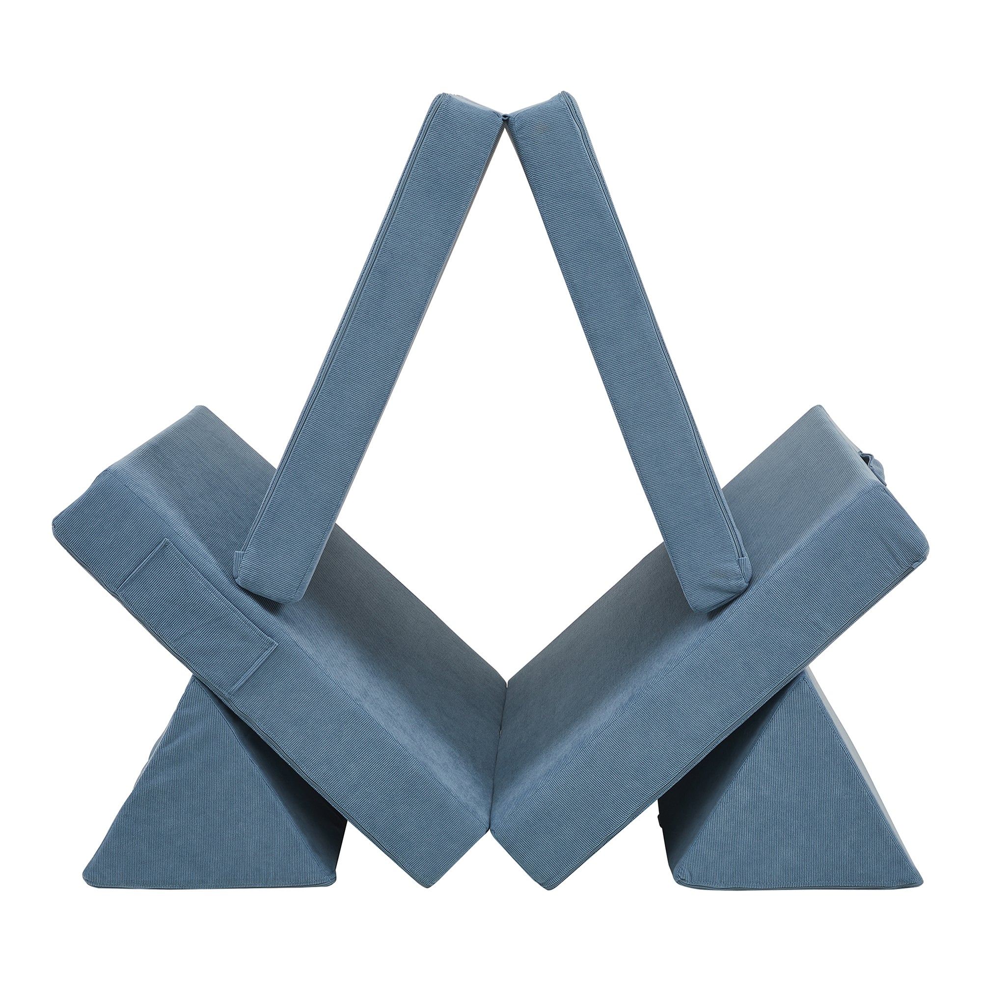 Divano Componibile per Bambini Norhulta Set Modulare Imbottito 120x66x46 cm Velluto a Coste Blu [en.casa]