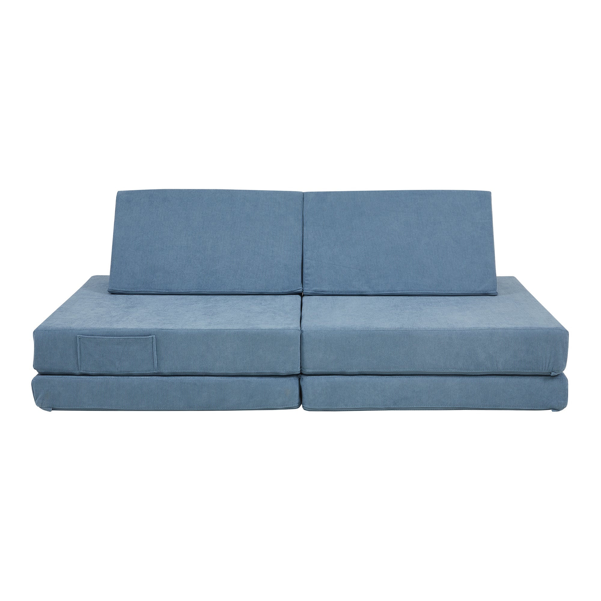 Divano Componibile per Bambini Norhulta Set Modulare Imbottito 120x66x46 cm Velluto a Coste Blu [en.casa]