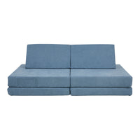 Divano Componibile per Bambini Norhulta Set Modulare Imbottito 120x66x46 cm Velluto a Coste Blu [en.casa]