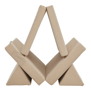 Divano Componibile per Bambini Norhulta Set Modulare Imbottito 120x66x46 cm Velluto a Coste Beige [en.casa]