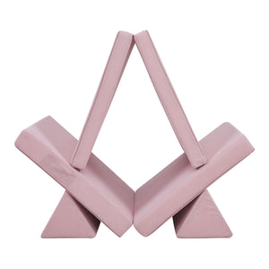 Divano Componibile per Bambini Norhulta Set Modulare Imbottito 150x66x46 cm Velluto a Coste Rosa [en.casa]
