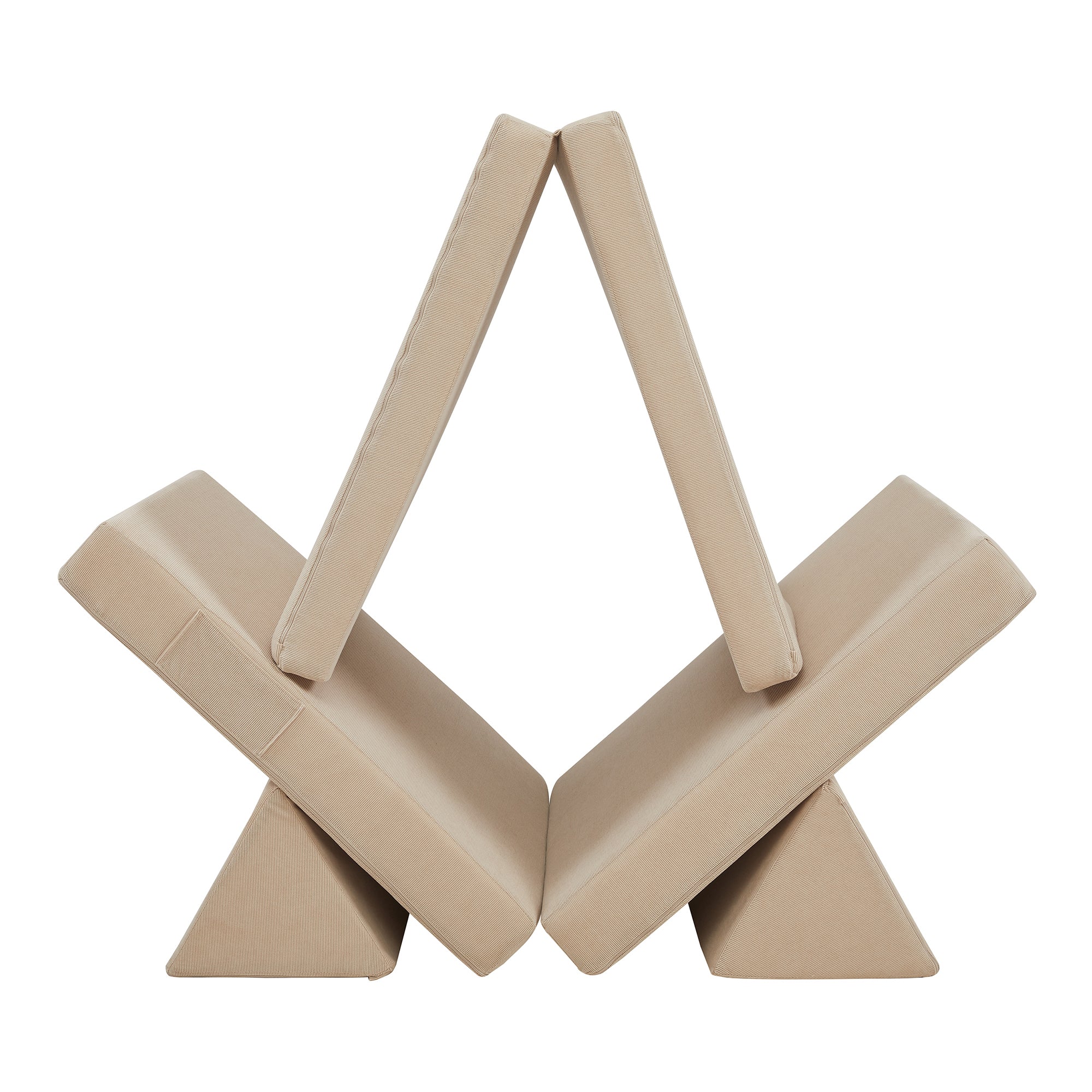 Divano Componibile per Bambini Norhulta Set Modulare Imbottito 150x66x46 cm Velluto a Coste Beige [en.casa]