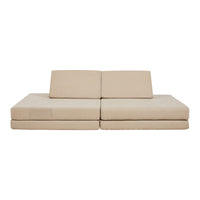 Divano Componibile per Bambini Norhulta Set Modulare Imbottito 150x66x46 cm Velluto a Coste Beige [en.casa]