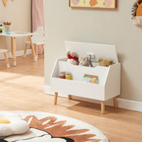 Mobile Contenitore Portagiochi Aavanrar con Scomparto Aperto e Chiuso - Bianco [en.casa]