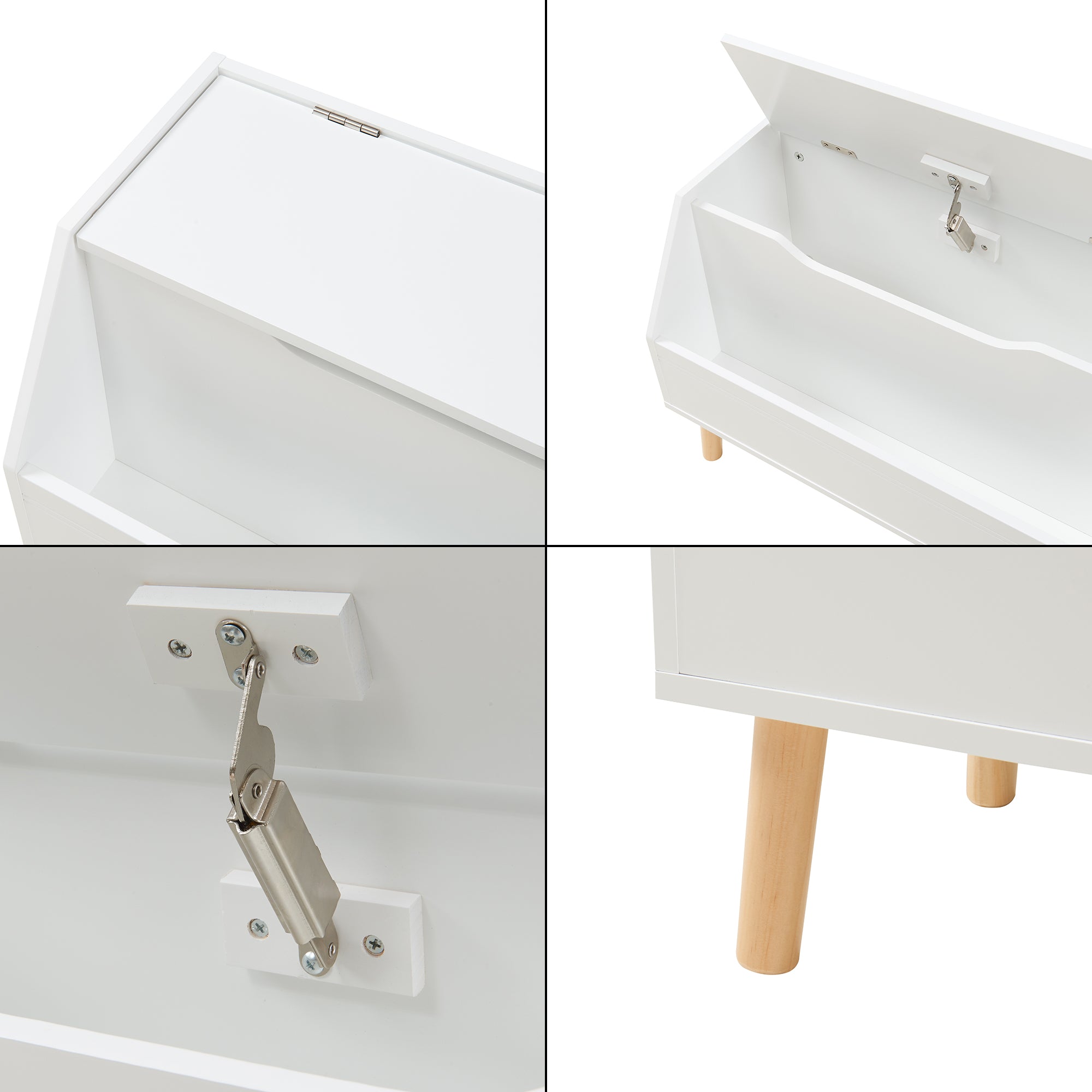 Mobile Contenitore Portagiochi Aavanrar con Scomparto Aperto e Chiuso - Bianco [en.casa]