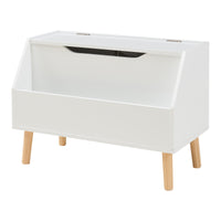 Mobile Contenitore Portagiochi Aavanrar con Scomparto Aperto e Chiuso - Bianco [en.casa]