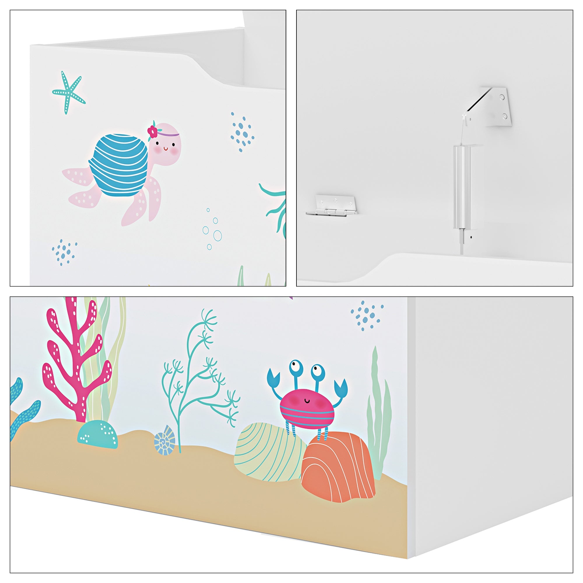 Cassapanca per bambini 40 x 60 x 30 cm MDF bianco 03_0009283