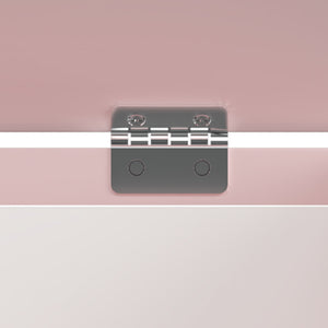 Mobile Contenitore Vestnes Portagiocattoli per Cameretta con Vano Chiuso e Aperto - Rosa/Bianco [en.casa]