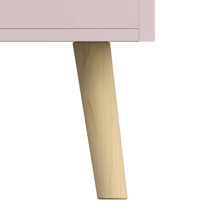 Mobile Contenitore Vestnes Portagiocattoli per Cameretta con Vano Chiuso e Aperto - Rosa/Bianco [en.casa]