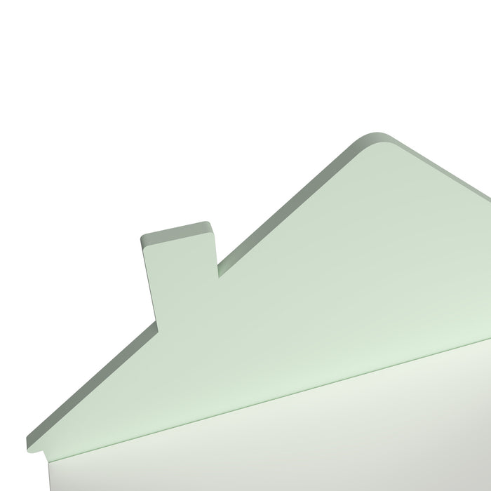 Baule Portagiochi Vipsali per Cameretta Design Casetta 56x60x33 cm Verde / Bianco [en.casa]