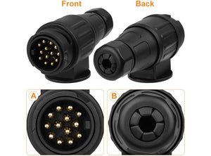 Spina Elettrica 13 Poli 12V Adatta per Rimorchio Autocarro RV Barca Caravan Connettori