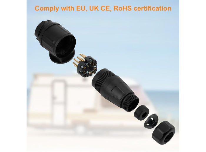 Spina Elettrica 13 Poli 12V Adatta per Rimorchio Autocarro RV Barca Caravan Connettori