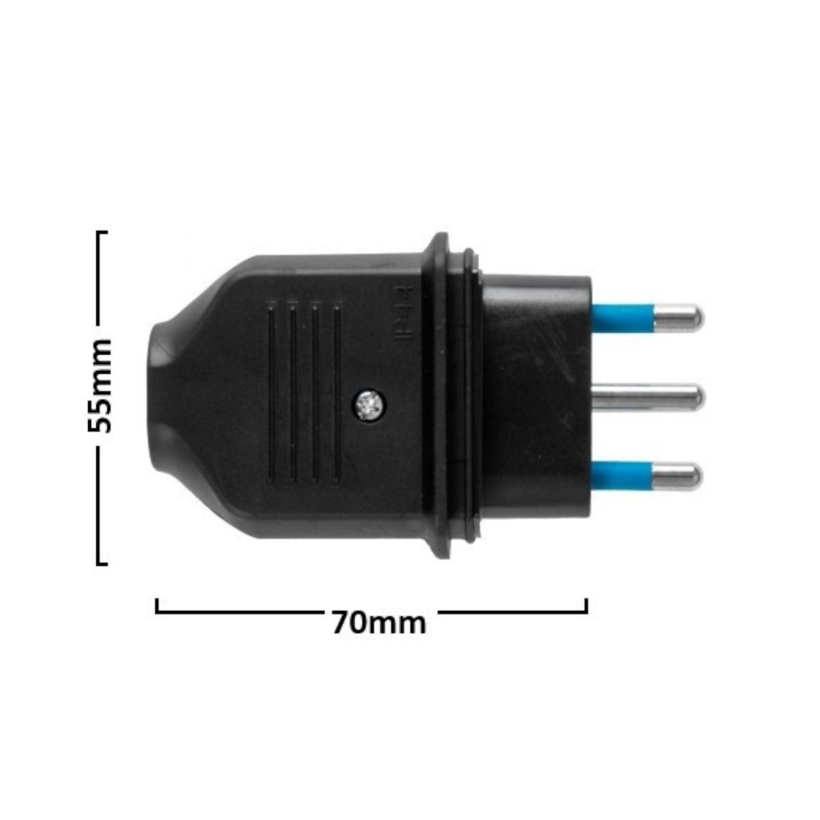 Spina Elettrica Impermeabile IP44 16A 250V Maschio 2P+T per Uso Esterno e Prolunghe 34161