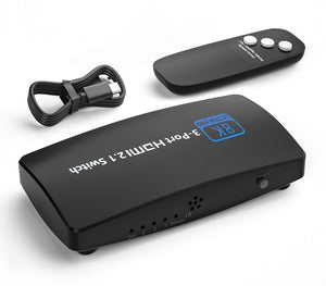 Splitter HDMI 2.1 4K Ultra HD 3 porte per TV console con telecomando QZ8Q3