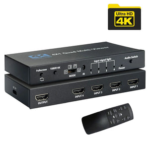Splitter HDMI 4K Ultra HD switch sdoppiatore 4 porte TV console telecomando QZQF