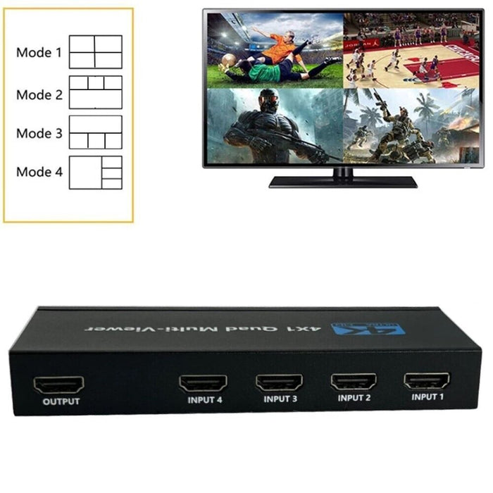 Splitter HDMI 4K Ultra HD switch sdoppiatore 4 porte TV console telecomando QZQF