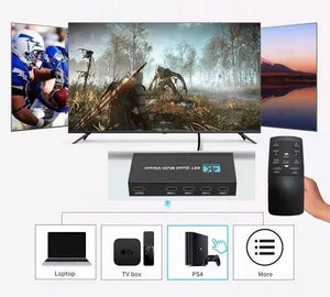Splitter HDMI 4K Ultra HD switch sdoppiatore 4 porte TV console telecomando QZQF