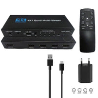 Splitter HDMI 4K Ultra HD switch sdoppiatore 4 porte TV console telecomando QZQF