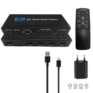 Splitter HDMI 4K Ultra HD switch sdoppiatore 4 porte TV console telecomando QZQF