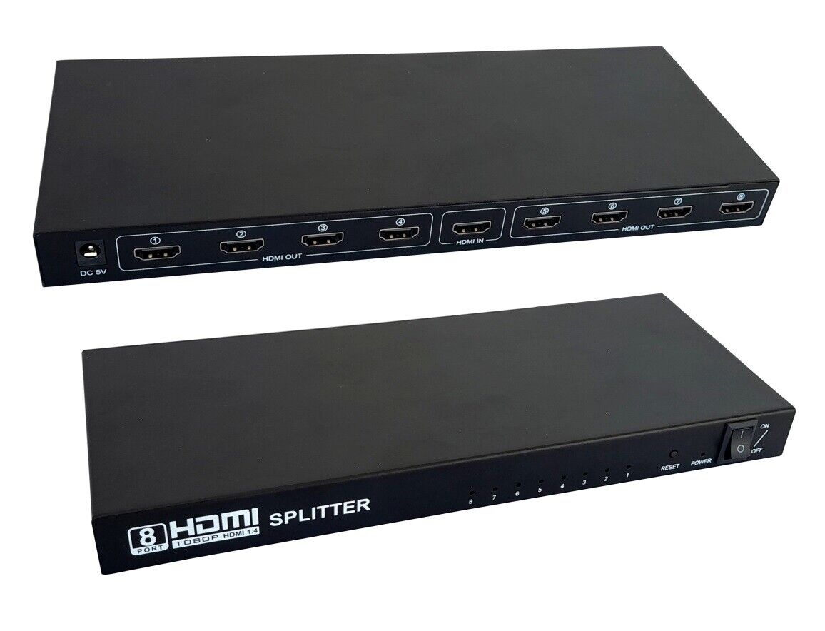 Splitter sdoppiatore segnale HDMI FULL HD 1080P 8 uscite amplificate Art. 108