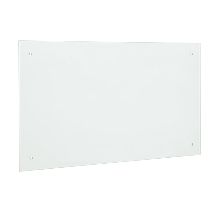 Paraschizzi in Vetro Temperato 90 x 50 cm Bianco, opaco [neu.haus]