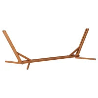 Supporto per Amaca Sospesa Regolabile su 3 Livelli, Pieghevole e Portatile, in Legno, 388x120x89 cm