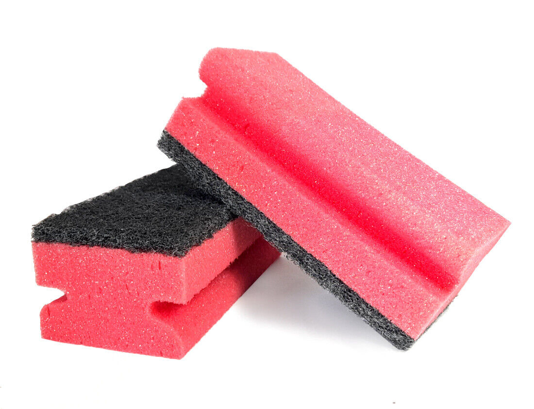 Spugna 2 in 1 abrasiva doppio lato per pulizia barbecue griglia - set 2 spugne