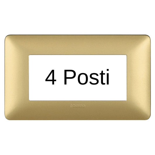 Bticino matix placca 4 posti tecnopolimero colorata am4804 pezzi 4 *** colore oro gold, confezione 1