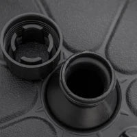 Base per Ombrellone Rotonda in Plastica Riempibile con Acqua e Sabbia, per Pali da 38 mm, Ø38 cm, Nero