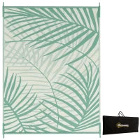 Tappeto da Esterno 274x365cm Impermeabile e Reversibile con Borsa di Trasporto, Verde e Crema