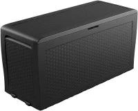 Baule da Giardino Samoa, 270L, Effetto Rattan, Marrone, 116,4x44,7x57H cm