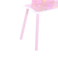Toeletta per Bambini con Sgabello in Legno, Tavolo Trucco con Specchio Moderno e Cassetto, 59L x 39P x 77A cm, Rosa