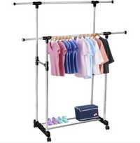 Stand appendiabiti da terra attaccapanni abiti 155 X 80 x 42mm doppio 69065