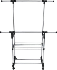 Stand appendiabiti da terra attaccapanni abiti 155 x 80 x 42mm doppio 69063