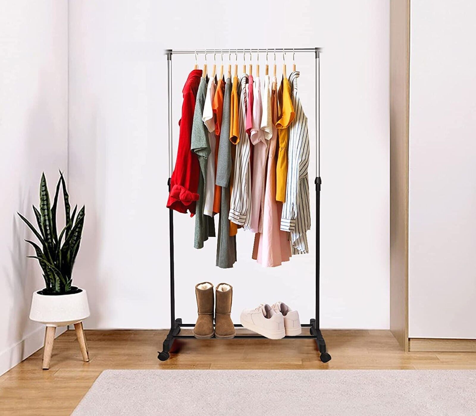 Stand appendiabiti da terra attaccapanni abiti 155 x 80 x 42mm singolo .69064