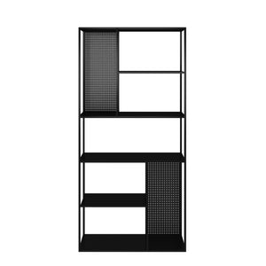 Scaffale da Terra Vehmaa in Acciaio 188 x 90 x 30 cm Nero opaco [en.casa]