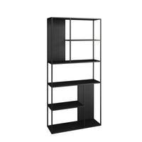 Scaffale da Terra Vehmaa in Acciaio 188 x 90 x 30 cm Nero opaco [en.casa]