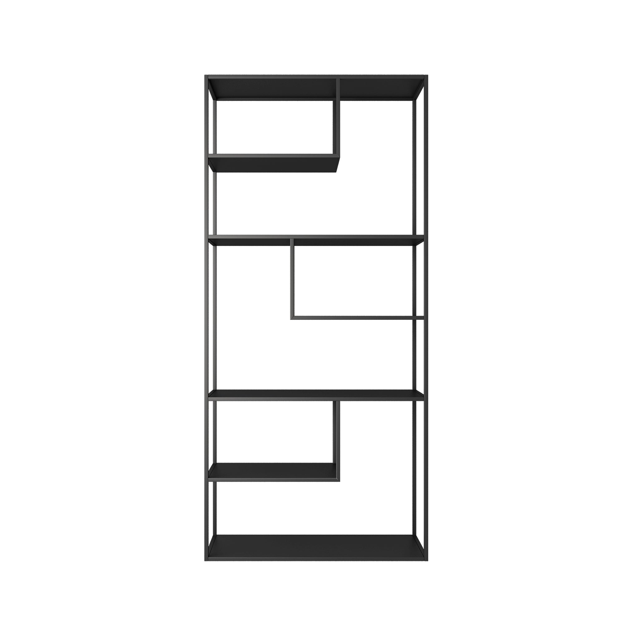 Scaffale da Terra Vehmaa in Acciaio Nero opaco 188 x 85 x 35 cm [en.casa]