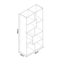 Libreria Hå in Bambù color Naturale con 8 Scomparti 160x80x30 cm [en.casa]