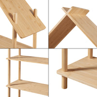 Libreria per bambini a tre ripiani a forma di cabina di bambù 137 x 90 x 30 cm bambù naturale 03_0009005