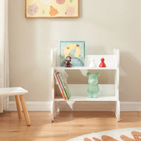 Scaffale Tårnby per Cameretta Libreria Bassa a 2 Ripiani 60x56x56 cm Design Orsacchiotto - Bianco [en.casa]