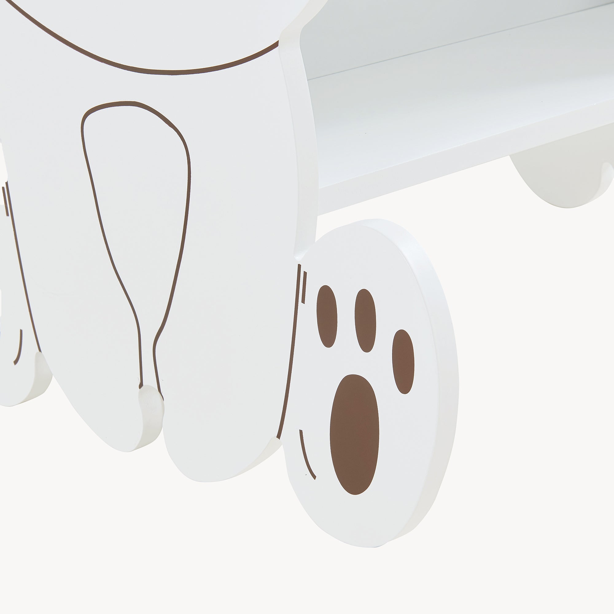 Scaffale Tårnby per Cameretta Libreria Bassa a 2 Ripiani 60x56x56 cm Design Orsacchiotto - Bianco [en.casa]